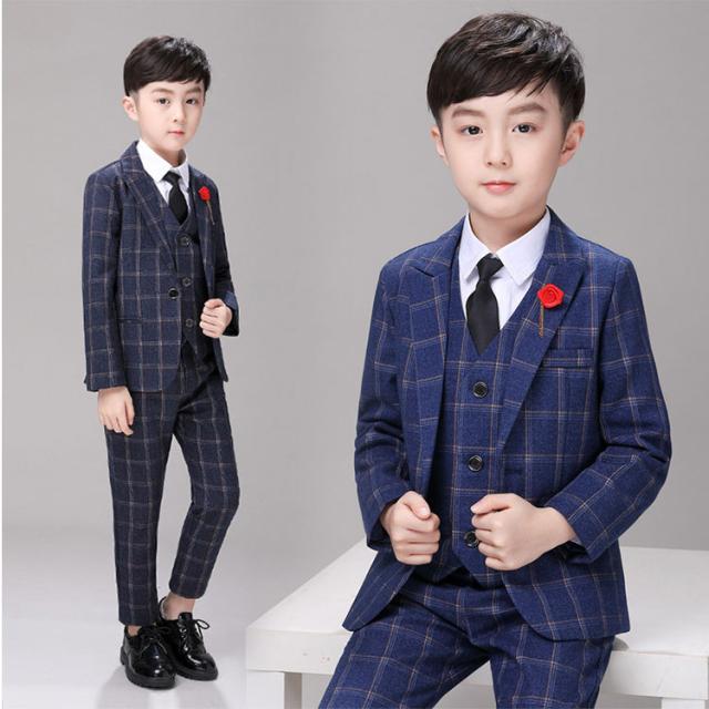 フォーマルスーツ 男の子 スーツ 子供 チェック柄 子供スーツ キッズスーツ 6点セット スリーピーススーツジャケット、ベスト、シャツ、ズボン セットアップ センターベント 制服 学院風 子供服 アンサンブル 高級感 卒園式 入学式 結婚式 発表会_12