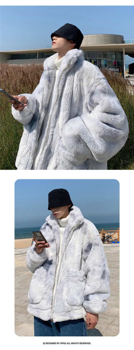 ボアブルゾン メンズ 厚手 毛皮コート 毛皮ジャケット フェイクファー