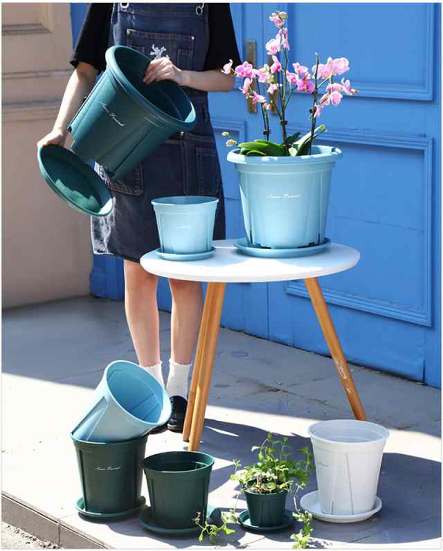 植木鉢 プランター プラ鉢 受け皿付き 40cm 5個入り 20L 12号鉢 植木鉢 プランター プラ鉢 受け皿付き 40cm 5個入り 20L 12号鉢