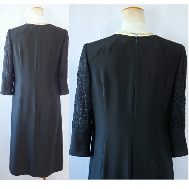 ブラックフォーマル レディース 礼服 女性 CHRISTIAN AUJARD FORMAL クリスチャン オジャール フォーマル シルク素材 ケミカルレース 日本製 フォーマル 喪服 アンサンブル ワンピース ジャケット オールシーズン  上質素材 葬儀 葬式 法事 家族葬 卒業式 冠婚葬祭 3922651 ブラックフォーマル レディース 礼服 女性 CHRISTIAN AUJARD FORMAL