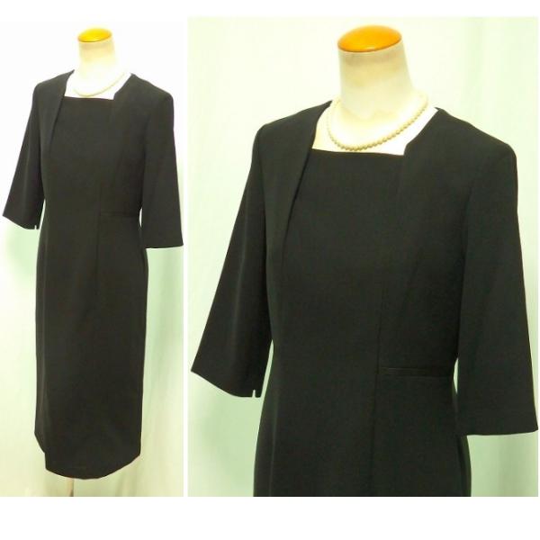 グットプライス ブラックフォーマル 挟み込みサテン ノーカラー衿 自宅