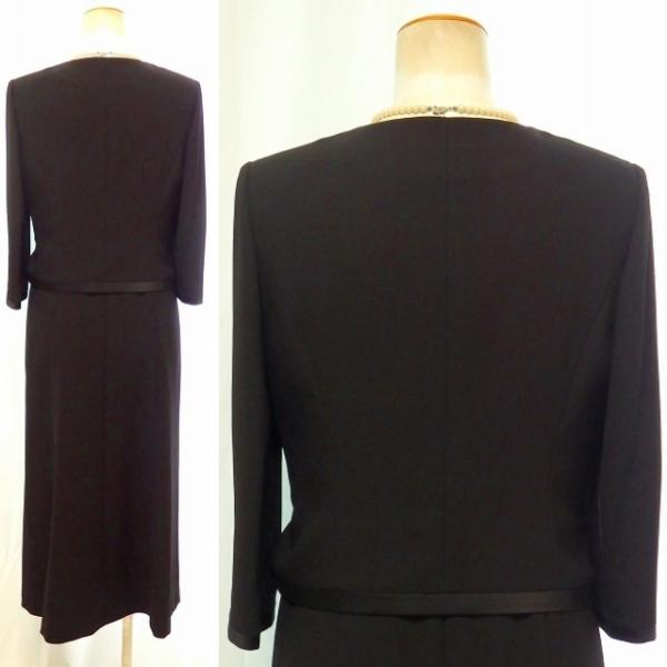 KAZU ITO カズ イトウ 23号まで展開 ノーカラー衿 挟み込みサテン 上質素材 ロング丈ワンピース オールシーズン対応 アンサンブル KAZU ITO カズ イトウ 23号まで展開 ノーカラー衿 挟み込みサテン 上質