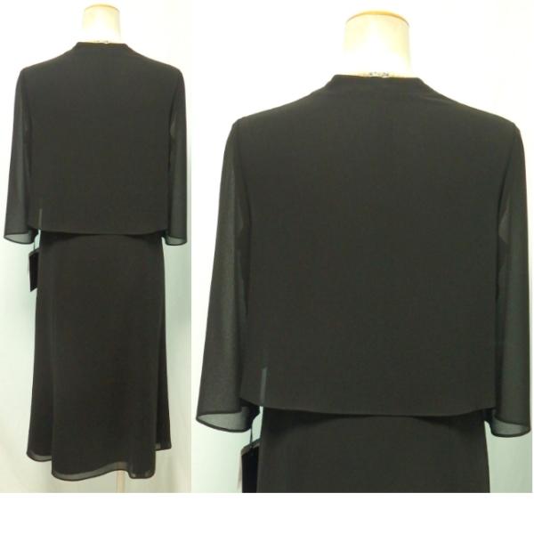 アンフィニノワール タック使いワンピース 自宅で手洗い ウォッシャブル 前ファスナー 接触冷感 上質 シフォン ワンピース サマーブラックフォーマル アンフィニノワール 羽織風ワンピース 自宅で手洗い ウォッシャブル 前