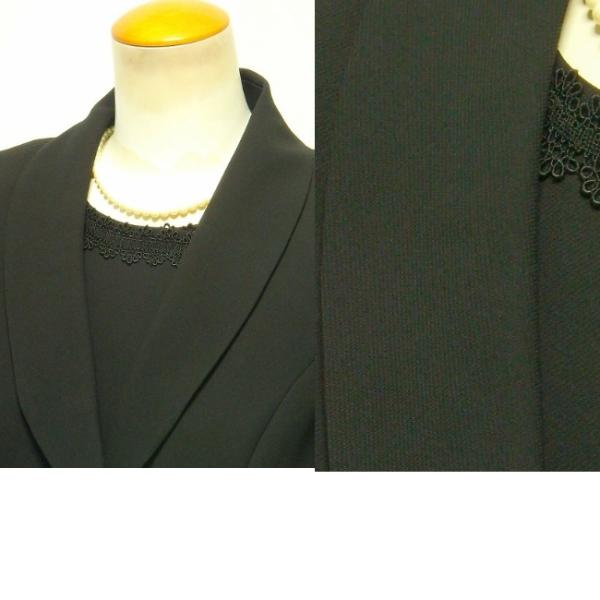 グットプライス ブラックフォーマル ヘチマカラー衿 花柄レース