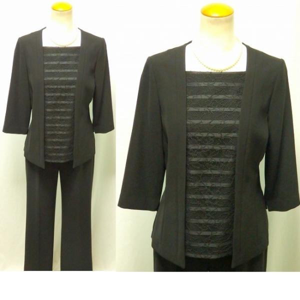 グットプライス ブラックフォーマル パンツスーツ テーラードカラー衿