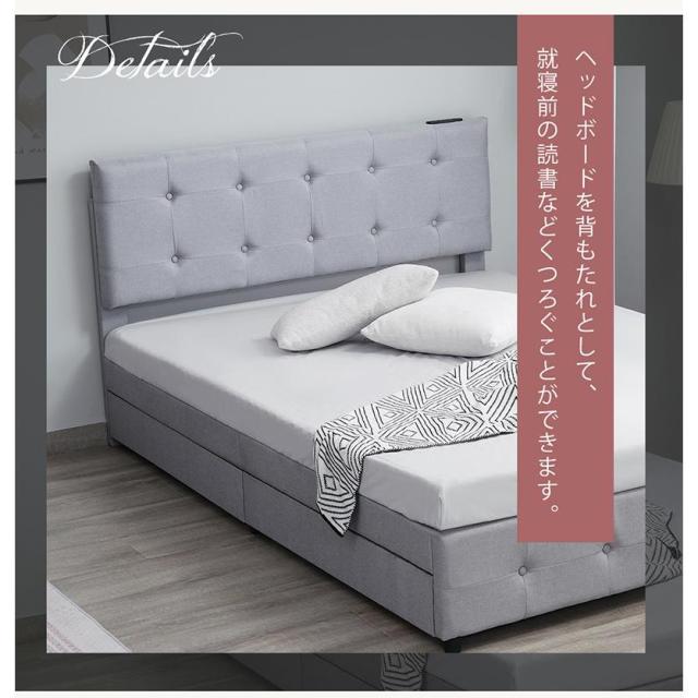 ベッドフレーム シングルベッド 引き出し付き シングル アイアン 大人用 組立簡単 下収納 おしゃれ 木製_6