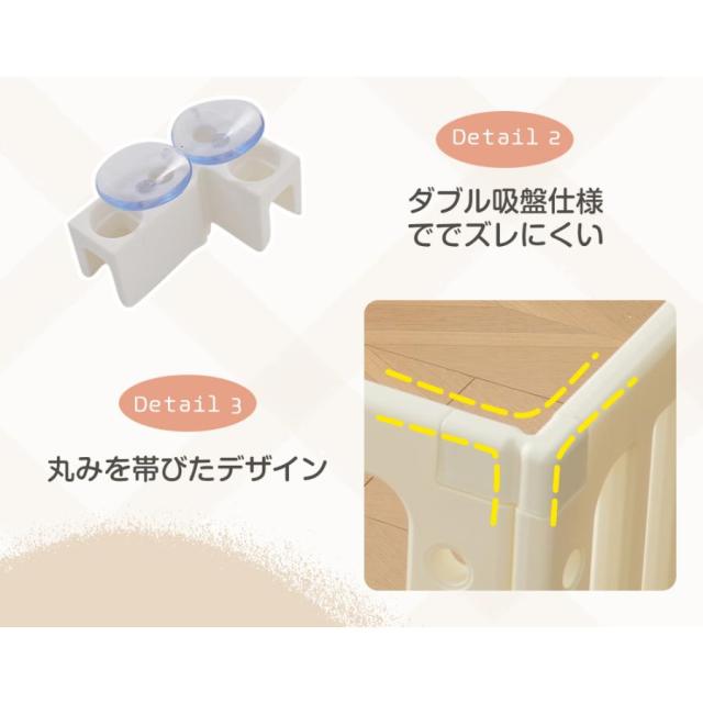 ベビーサークル ベビーゲート ベビーフェンス プレイヤード 5way デスク付き 簡単組立 扉付き 外径186*207cm 内径180*200cm_18