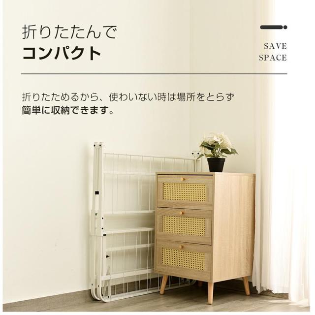 パイプベッド ベッドフレーム コンパクト 折りたたみベッド セミダブル 組立簡単 下収納 耐荷重200kg 一人暮らし 単身赴任_2