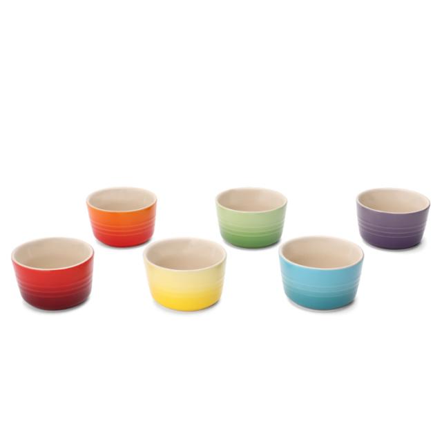 ルクルーゼ(ル・クルーゼ) ミニラムカン 6個セット カラーアソート Le Creuset 電子レンジ対応 ギフト 結婚祝い プレゼント 贈り物 ギフトセット 食器セット 新生活応援 agesugi_snk