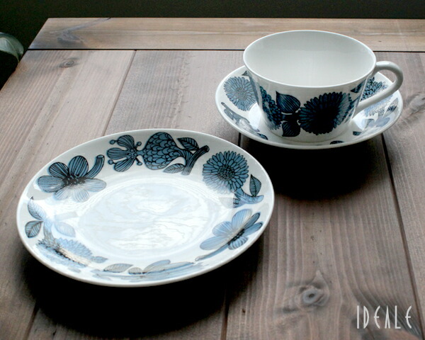 【復刻版】 グスタフスベリ ブルーアスター ３ピースセット （495-08/3 ティーカップ＆ソーサー+ 495-03 プレート18cm） GUSTAVSBERG Blue Aster お皿 agesugi_snkの通販は 14,974円