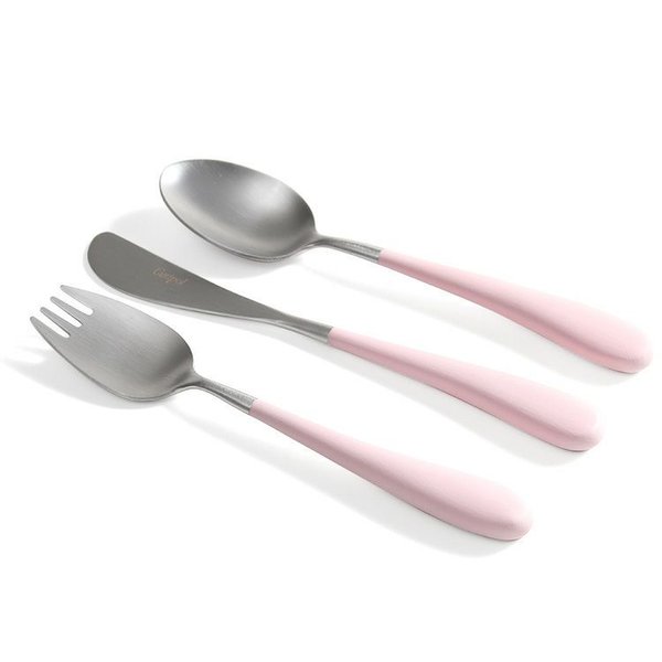 クチポール アリス ピンク 3点セット（ナイフ・フォーク・スプーン） 正規販売代理店 カトラリー 子供用 ベビー用 ギフトセット ギフト 結婚祝い 食器 新生活応援 agesugi_snkの通販は