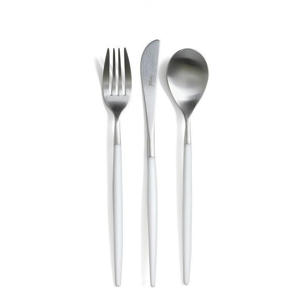 クチポール ミオ ホワイト デザート3点セット（ナイフ・フォーク・スプーン） 正規販売店 ゴア 食器 カトラリー 結婚祝い 正規販売店 新生活応援 agesugi_snkの通販は