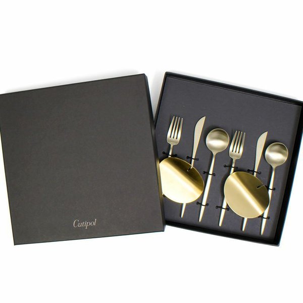 クチポール ムーンマット シャンパンゴールド デザートセット + カトラリーレストゴールド 8点セット 正規販売店 カトラリー 結婚祝い ナイフレスト 化粧箱 食器 新生活応援 agesugi_snkの通販は