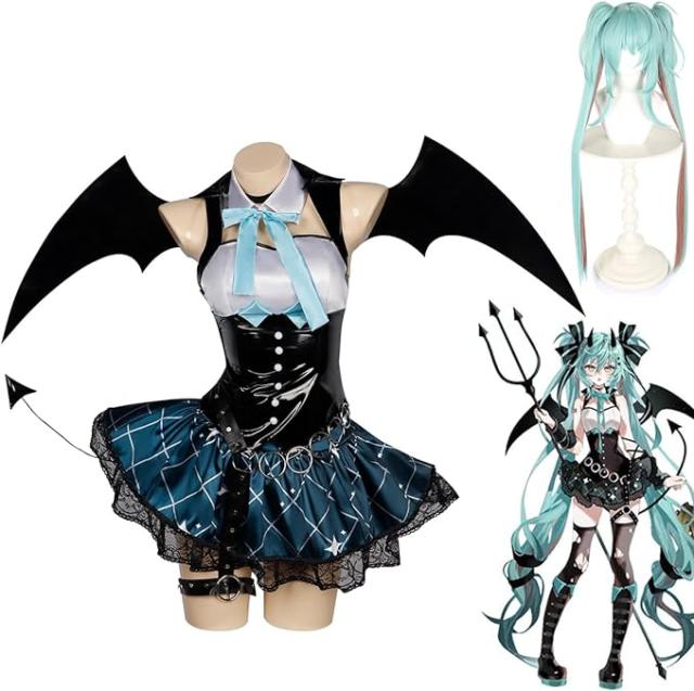 即納初音ミク 小悪魔　大人用 MIKU はつね 制服ウィッグ付き コスプレ衣装Cosplayの通販は 7,655円