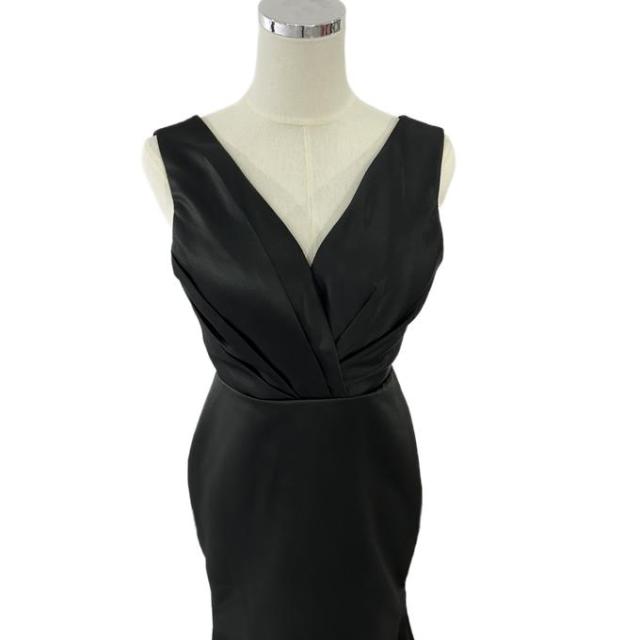 エレガント ブラック パーティードレス Vネック ソフトマーメイド  