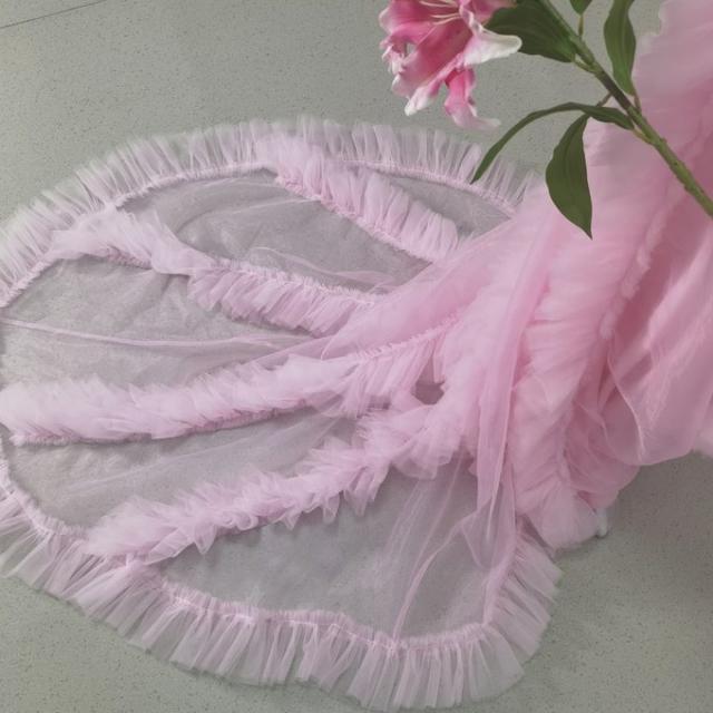 2ways ピンク オーバードレス+キャミソール ラッフルフリル 妊婦 前  