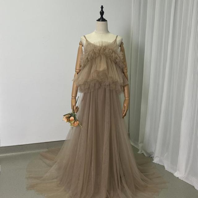 2ways カーキ色 キャミソール ラッフルフリル 背中見せ ファスナー  