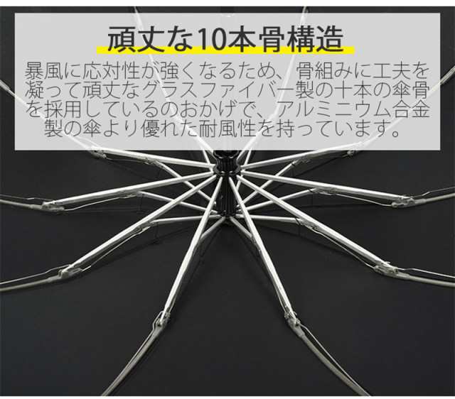   2023 逆折り式 折りたたみ傘 自動開閉 大きい 10本骨 おりたたみ傘 メンズ メンズ傘 ワンタッチ 折り畳み 超耐風 超撥水 UPF50 