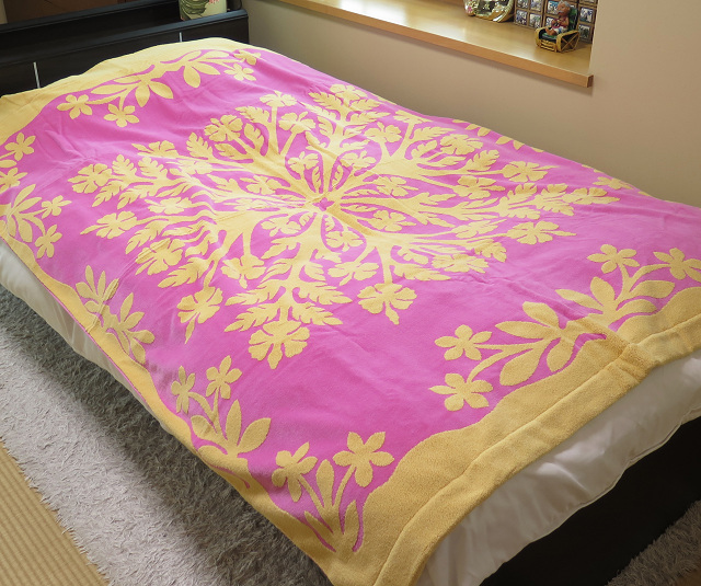 キャシーマム タオルケット ハイビスカスベージュ　【新品】 タオルケット キャシーマム シングル 140cm×190cm ハワイアン