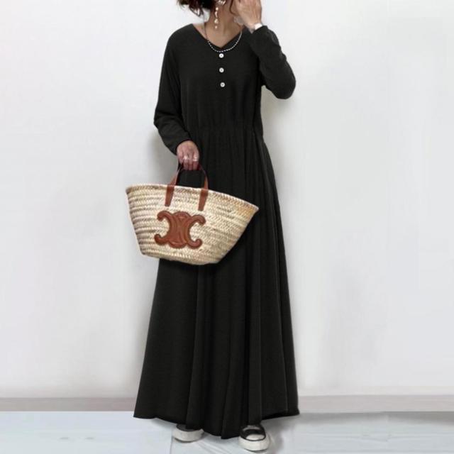 クーポンで50％OFF！ワンピース チェックワンピース ロングワンピース ロング丈 レイヤード風 Aラインワンピース ロングの通販は