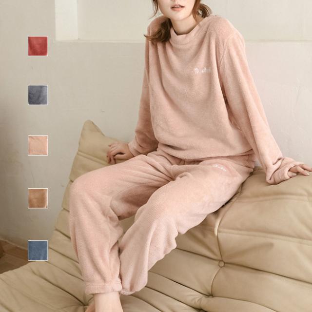 クーポンで50％OFF！パジャマ ルームウエア 上下セット ボア あったか 保温防寒 可愛い レディース 2点セット トップス ボトムスの通販は 6,477円