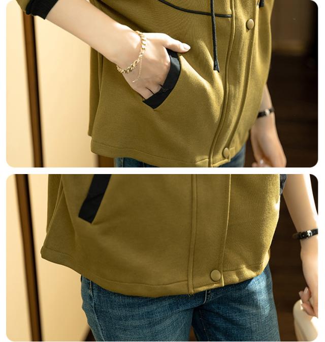 本日13時〜タイムセール！パーカー カジュアル 配色 フード付き ジャケット アウター レディースの通販は