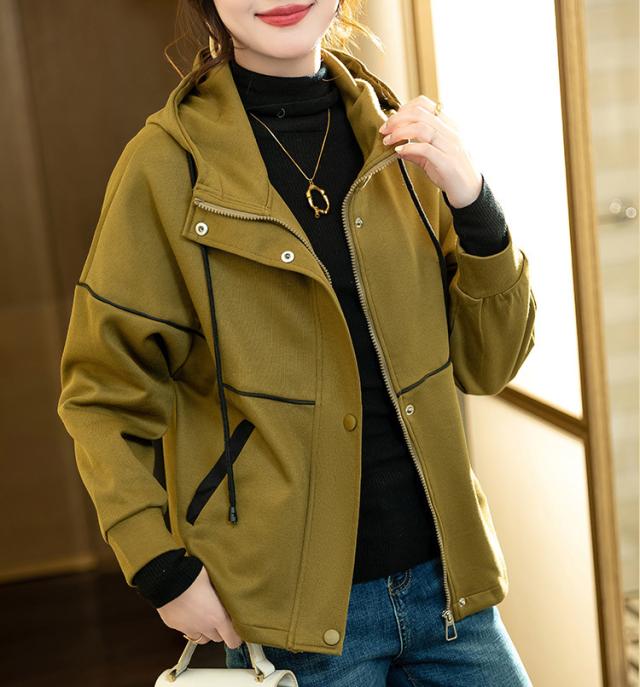 本日13時〜タイムセール！パーカー カジュアル 配色 フード付き ジャケット アウター レディースの通販は