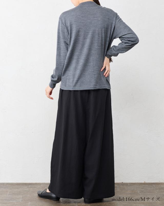 日本製】 東炊き コットンビエラワイドパンツ 綿100％ M L ゆったり