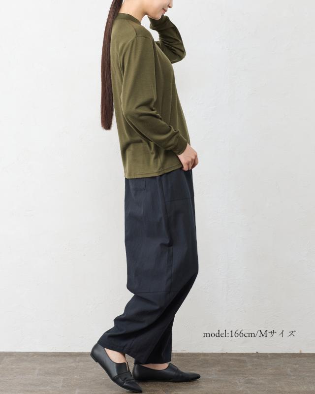 日本製】ワイドパンツ レディース パンツ トリプルウォッシュ 綿 綿100