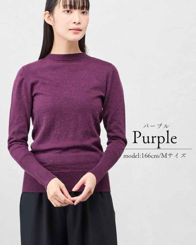 【ホールガーメント】日本製 メリノウール クルーネック ニット セーター プルオーバー 長袖 縫い目の無い 3D KNIT レディース クルーネック 長袖ニット トップス  ウール100 毛100 30代 40代 50代 60代 秋 冬 暖かい 部屋着 重ね着 レイヤード 軽やか 快適 ホールガーメント】日本製 メリノウール クルーネック ニット セーター