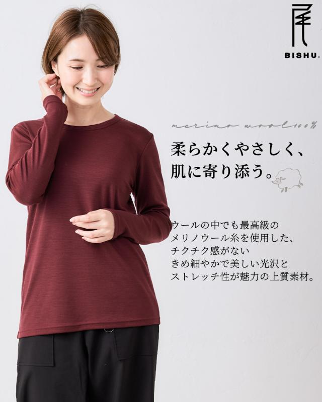 スーパー120 メリノウール 日本製 ドルマンスリーブ 尾州織り tシャツ