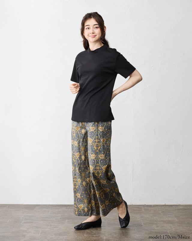 リバティ LIBERTY ワイドパンツ 日本製 花柄 フラワー 草花 ボタニカル プリント 綿100％ コットン 綿 フレアパンツ ロングパンツ 10分丈 ガウチョ ファッション レディース 女性 フォーマル お出かけ 春 冬 秋 ボトムス カジュアル リバティ生地 4130923_13