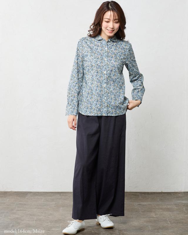 LIBERTY リバティ　ハンドメイド　ブラウス　シャツ　植物図鑑　フラワー LIBERTY リバティ ハンドメイド ブラウス シャツ 植物図鑑