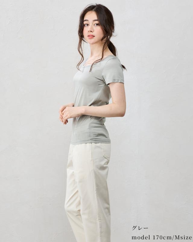 日本製】シルク100％ バレエネック バレリーナネック tシャツ インナー