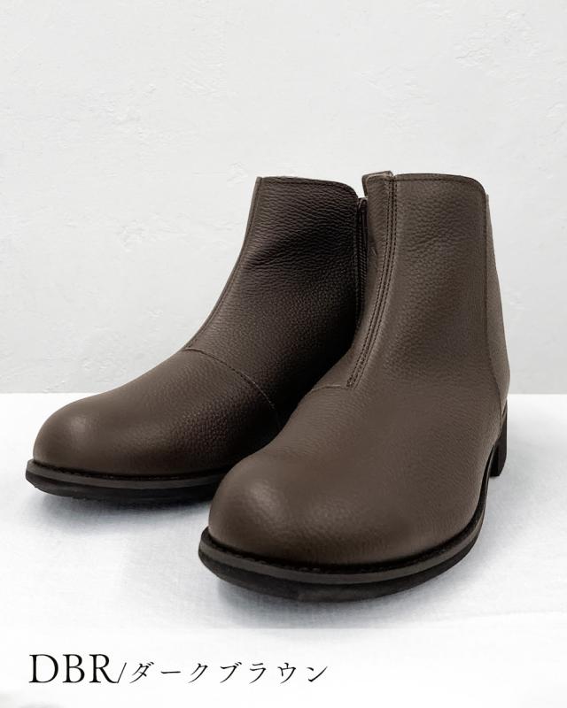 【未使用に違い】定価39,600円　FRESCA レザーショートブーツ日本製 日本製] レザー 牛革 痛くない ショートブーツ サイド ファスナー