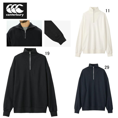 カンタベリー ラガーシャツ 長袖 メンズ  canterbury ハーフジップ ラグビージャージ ラグビー 無地 綿 タウンユース RA425128 2025春夏 NEW セールの通販は 9,266円