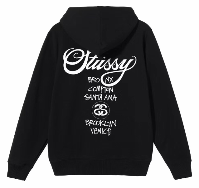 STUSSY ステューシー WORLD TOUR ZIP HOOD 3973514[full zip hooded