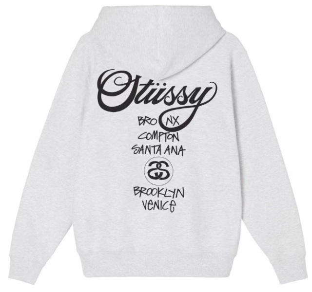 STUSSY ステューシー WORLD TOUR ZIP HOOD 3973514[full zip hooded