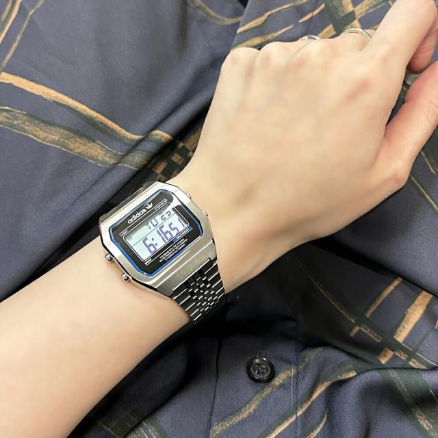 アディダス 腕時計 シルバー ゴールド おしゃれ レトロ 記念日 adidas デジタル 腕時計 手表 アディダス メンズ レディース