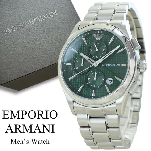 エンポリオアルマーニ 腕時計 メンズ EMPORIO ARMANI クロノグラフ グリーンダイヤル ステンレス 防水 ビジネス カジュアル ブランド おしゃれ ギフト プレゼント AR11529　成人 卒業 入学