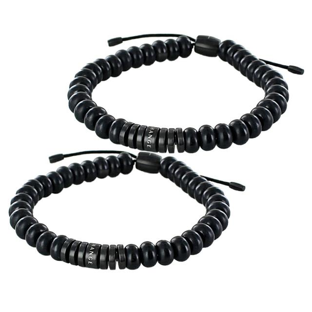 ペア ブレスレット ブランド アルマーニエクスチェンジ ペアルック お揃い カップル ペアギフト ビーズブレスレット ブラック ペアアクセサリー ユニセックス 誕生日プレゼント 記念日プレゼント 男性 女性 ギフト 卒業 入学 お祝いの通販は