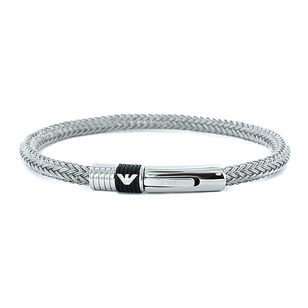 エンポリオアルマーニ ジュエリー ファッション アクセサリー BRACELET ブレスレット シルバー グレー ワイヤーロープ EGS1623040 男性 女性 小物 誕生日ギフト 記念日　成人 卒業 入学