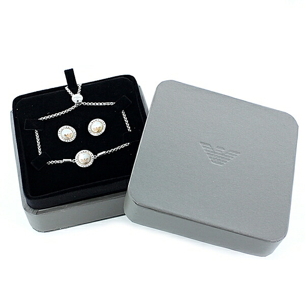 EMPORIO ARMANI エンポリオアルマーニ ギフトセット ブレスレット ピアス ファッション ジュエリー アクセサリー レディース イーグルロゴ シェル ピンクゴールド シルバー ステンレス EGS2652040 女性 小物 誕生日ギフト　成人 卒業 入学