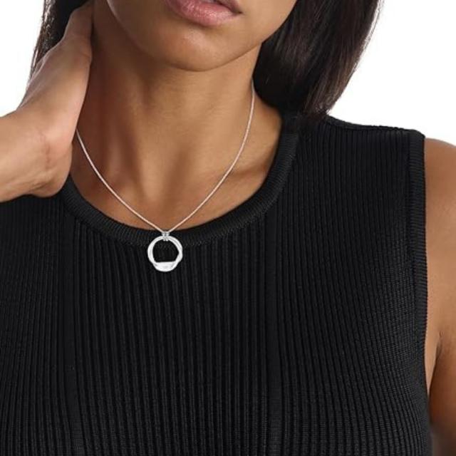 カルバンクライン 正規品 ショッパー付き ネックレス メンズ レディース ユニセックス シンプル チェーンネックレス シルバー ペンダント 結婚記念日 誕生日 父 母 彼氏 彼女 贈り物 ギフト　成人 卒業 入学_3