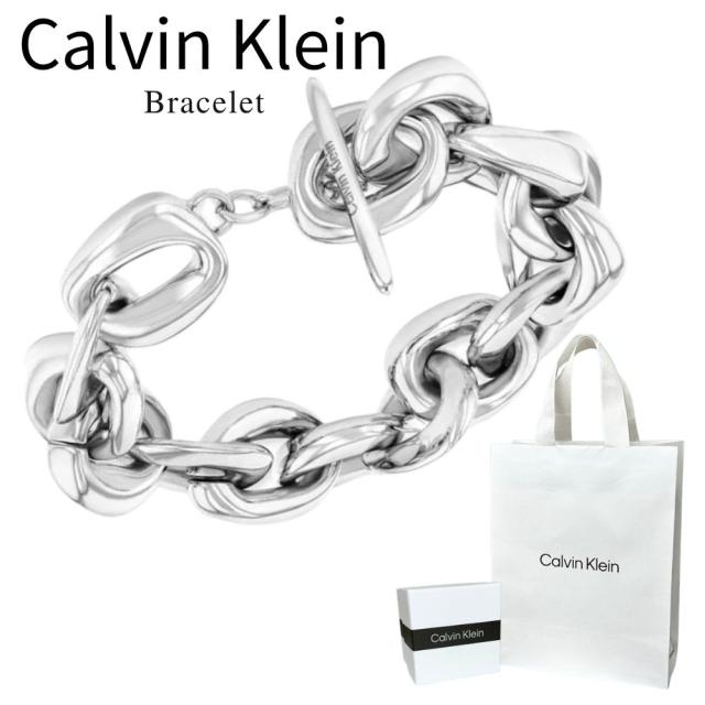 カルバンクライン ブレスレット レディース 正規品 ショッパー付き シルバー チェーン 太め ボリューム ステンレス ブランド CK アクセサリー プレゼント ギフト Calvin Klein 35000653 成人 卒業 入学