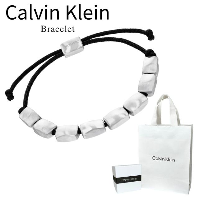 カルバンクライン ブレスレット メンズ レディース 正規品 ショッパー付き シルバー コードブレスレット ステンレス 調整可能 おしゃれ 男女兼用 CK ブランド プレゼント ギフト Calvin Klein 35100035 成人 卒業 入学