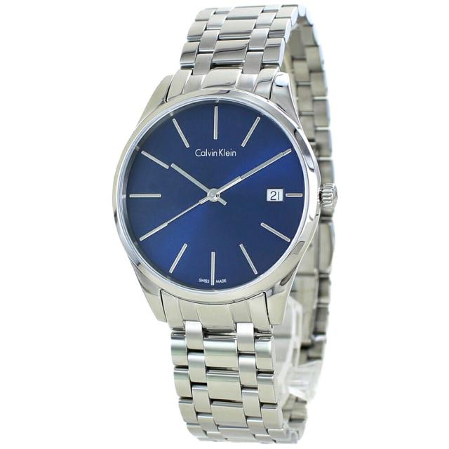 訳あり BOX無し 収納ケース付き 1本用 カルバンクライン 時計 レディース 腕時計 手表 TIME タイム ブルー文字盤 シルバー ステンレス K4N2314N 誕生日プレゼント 卒業 入学 お祝いの通販は 16,872円