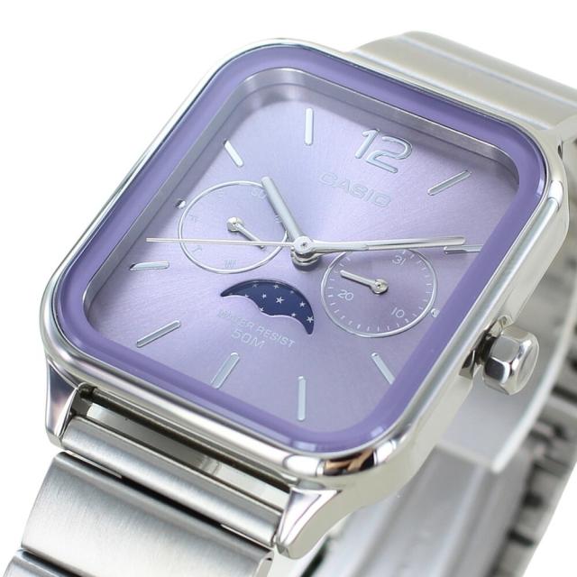 海外限定モデル カシオ スタンダード CASIO 腕時計 手表 メンズ レディース 収納ケース付き チープカシオ ムーンフェイズ パープル メタルバンド 中学生 高校生 大学生 彼氏 彼女 父 母 誕生日プレゼント 記念日 ギフト　成人 卒業 入学_3