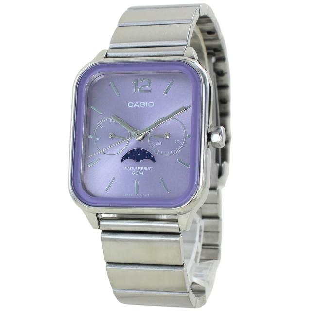 海外限定モデル カシオ スタンダード CASIO 腕時計 手表 メンズ レディース 収納ケース付き チープカシオ ムーンフェイズ パープル メタルバンド 中学生 高校生 大学生 彼氏 彼女 父 母 誕生日プレゼント 記念日 ギフト　成人 卒業 入学_2