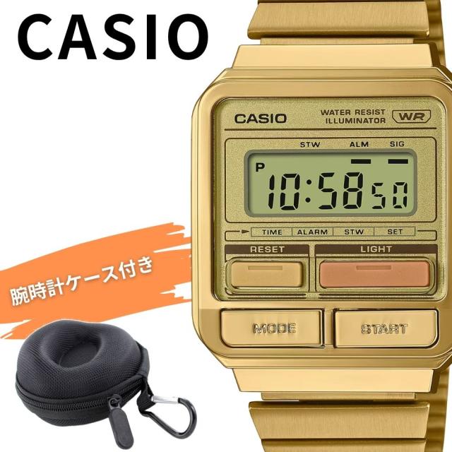 カシオ 腕時計 ゴールド デジタル チープカシオ レディース メンズ 小さめ 軽量 レトロ スクエア CASIO VINTAGE 海外モデル おしゃれ 見やすい 普段使い プレゼント 収納ケース付き ギフト A120WEG-9A 成人 卒業 入学